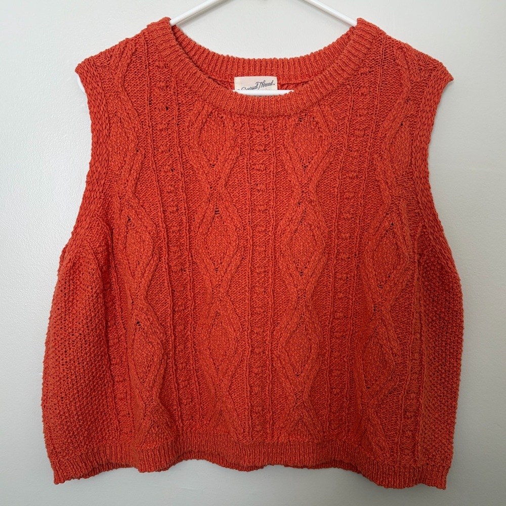 100% Cotton Universal Thread Coral Orange Knit Sweater Vest